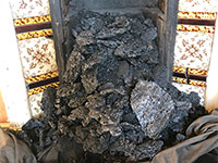 Debris from a chimney fire