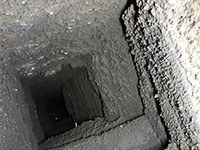 Chimney caked with soot